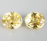 Пусеты с  желтыми цирконами 4,57 карата