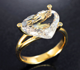 Золотое кольцо с чистейшим крупным морганитом 3,52 карата и бриллиантами Золото