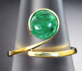 Золотое кольцо с ярким насыщенным уральским изумрудом 2,1 карата