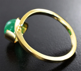 Золотое кольцо с ярким насыщенным уральским изумрудом 2,1 карата Золото