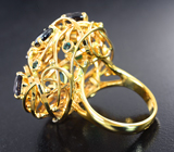 Золотое кольцо с редкими топовыми гранатами со сменой цвета 7,98 карата и бриллиантами Золото