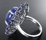 Серебряное кольцо с танзанитами 16,21 карата и бриллиантами Серебро 925