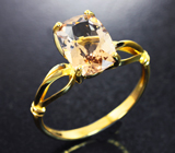 Золотое кольцо с персиковым морганитом 2,13 карата Золото