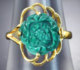 Золотое кольцо с резной армянской бирюзой 3,85 карата Золото