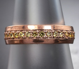 Стильное серебряное кольцо с редкими желтыми сапфирами бриллиантовой огранки Серебро 925