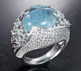 Серебряное кольцо с аквамарином и голубыми топазами