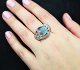 Серебряное кольцо с аквамарином и голубыми топазами Серебро 925
