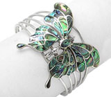 Браслет «Бабочка» с радужным абалоном Серебро 925