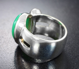 Серебряное кольцо с хризопразом и перидотом