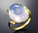 Золотое кольцо с крупным лавандовым аметистом 15,8 карата