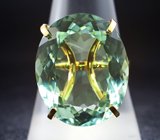 Золотое кольцо с крупным зеленым аметистом 24,46 карата