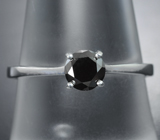 Изящное серебряное кольцо с черным бриллиантом 0,46 карата Серебро 925