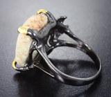 Серебряное кольцо со слайсом кварцевой друзы
