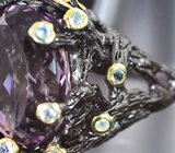 Серебряное кольцо с аметрином 14,36 карата и голубыми топазами Серебро 925