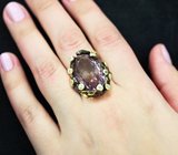 Серебряное кольцо с аметрином 14,36 карата и голубыми топазами