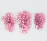 Набор из 3 резных турмалинов 4,97 карата 