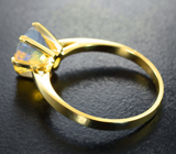 Золотое кольцо с редким прозрачным ограненным опалом 1,31 карата Золото
