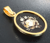 Золотой кулон с янтарной камеей 5,05 карата Золото