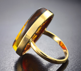 Золотое кольцо с янтарной камеей 7,78 карата