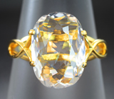 Золотое кольцо с морганитом высокой чистоты 3,97 карата