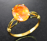 Золотое кольцо с ярким ограненным эфиопским опалом 1,82 карата Золото