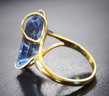 Золотое кольцо с крупным редким максис-бериллом 9,08 карата и бриллиантами Золото