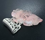 Кулон с резным морганитом 32,69 карата