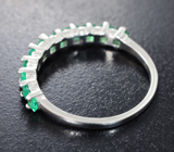 Элегантное серебряное кольцо с яркими изумрудами Серебро 925
