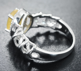 Изысканное серебряное кольцо с редким желтым сапфиром Серебро 925