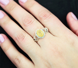 Изысканное серебряное кольцо с редким желтым сапфиром Серебро 925