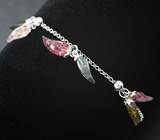 Серебряный браслет из коллекции «Drops» с разноцветными турмалинами