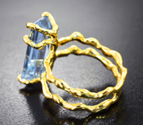 Золотое кольцо с чистейшим максис-бериллом 6,07 карата