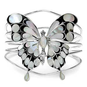 Комплект «Butterfly» с ониксом и перламутром