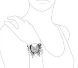 Комплект «Butterfly» с ониксом и перламутром Серебро 925