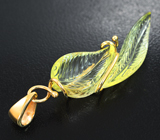 Золотой кулон с резным лимонным цитрином 11,7 карата Золото