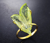 Золотое кольцо с резным лимонным цитрином 13,71 карата