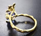 Золотое кольцо с чистейшим танзанитом 2,03 карата и бриллиантом Золото