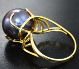Золотое кольцо с крупной цветной жемчужиной барокко 17,82 карата Золото