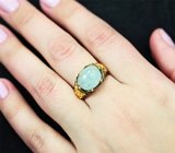 Серебряное кольцо с аквамарином 6,98 карата