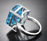 Кольцо с чистейшим голубым топазом 29,04 карата