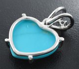 Кулон с кабошоном армянской бирюзы 6,41 карата и аквамарином