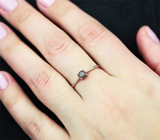 Серебряное кольцо с черным бриллиантом 0,21 карата Серебро 925
