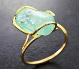 Золотое кольцо с уральским мятно-зеленым бериллом 10,19 карата Золото