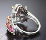 Замечательное серебряное кольцо с розовыми турмалинами