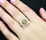 Замечательное серебряное кольцо с кристаллическим эфиопским опалом
