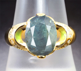 Эксклюзив! Золотое кольцо с редким крупным уральским александритом 5,41 карата и бриллиантами