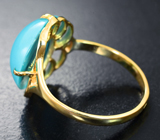 Золотое кольцо с армянской бирюзой 4,95 карата Золото