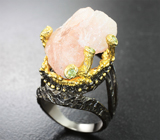 Серебряное кольцо с кристаллом морганита и перидотами Серебро 925