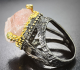 Серебряное кольцо с кристаллом морганита и перидотами Серебро 925