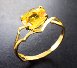 Золотое кольцо с чистейшим насыщенным гелиодором 1,88 карата Золото